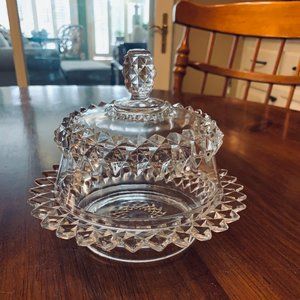 Glass Covered Butter Dish by Bryce Bros.